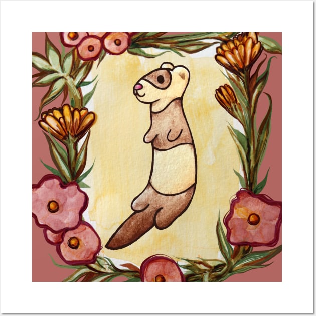 Lovely Ferret Wall Art by bubbsnugg